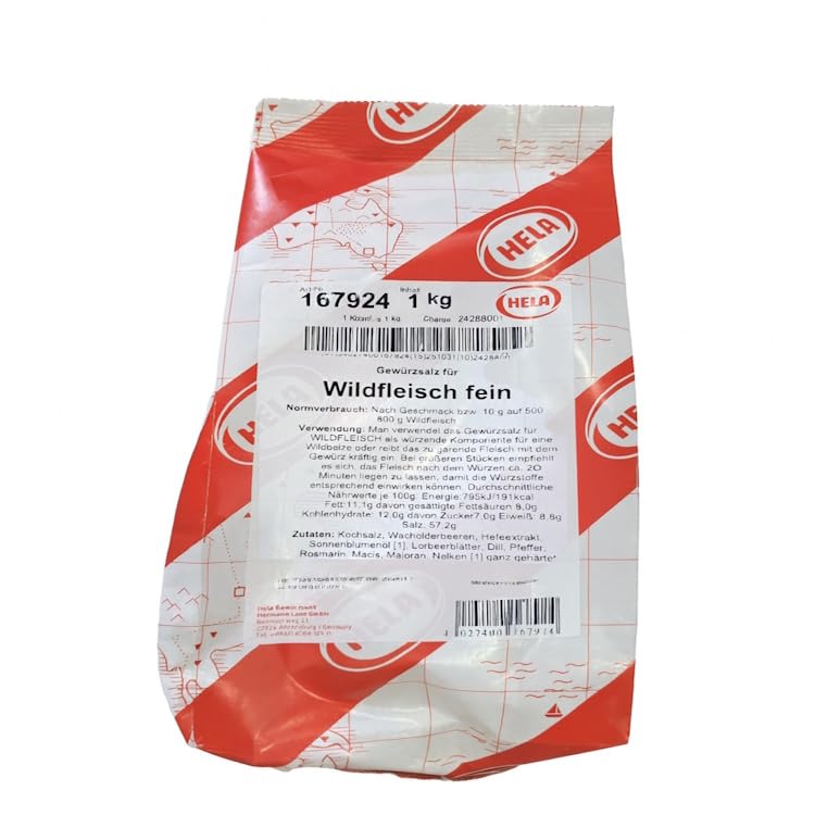 HELA Wildfleisch Gewürzsalz fein, Premium Würzmischung für Wild und Grillen, Aromatische Kräuter...