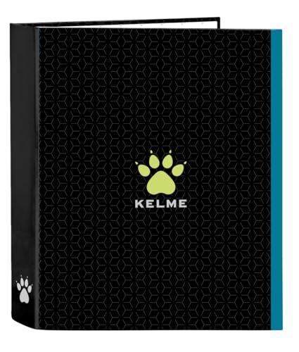Safta Kelme Iron - Cartella A 4 Anelli, Ideale Per Bambini Di Diverse Età, Comoda E Versatile, Qualità E Resistenza, 27 X 6 X 33 Cm, Nero, M, Casual