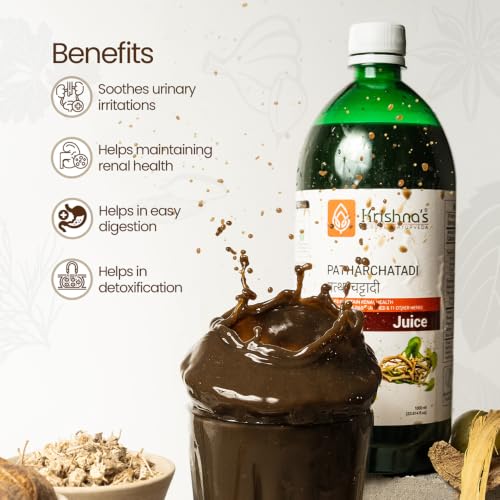 Image of KRISHNA'S HERBAL & AYURVEDA Patharchatadi Swaras - 500 Ml, (Pack Of 2), Goodness Of Pashanbhed, Adulsa, Kutki & Amla, Blend Of Ayurvedic Herbs For Kidney Stone