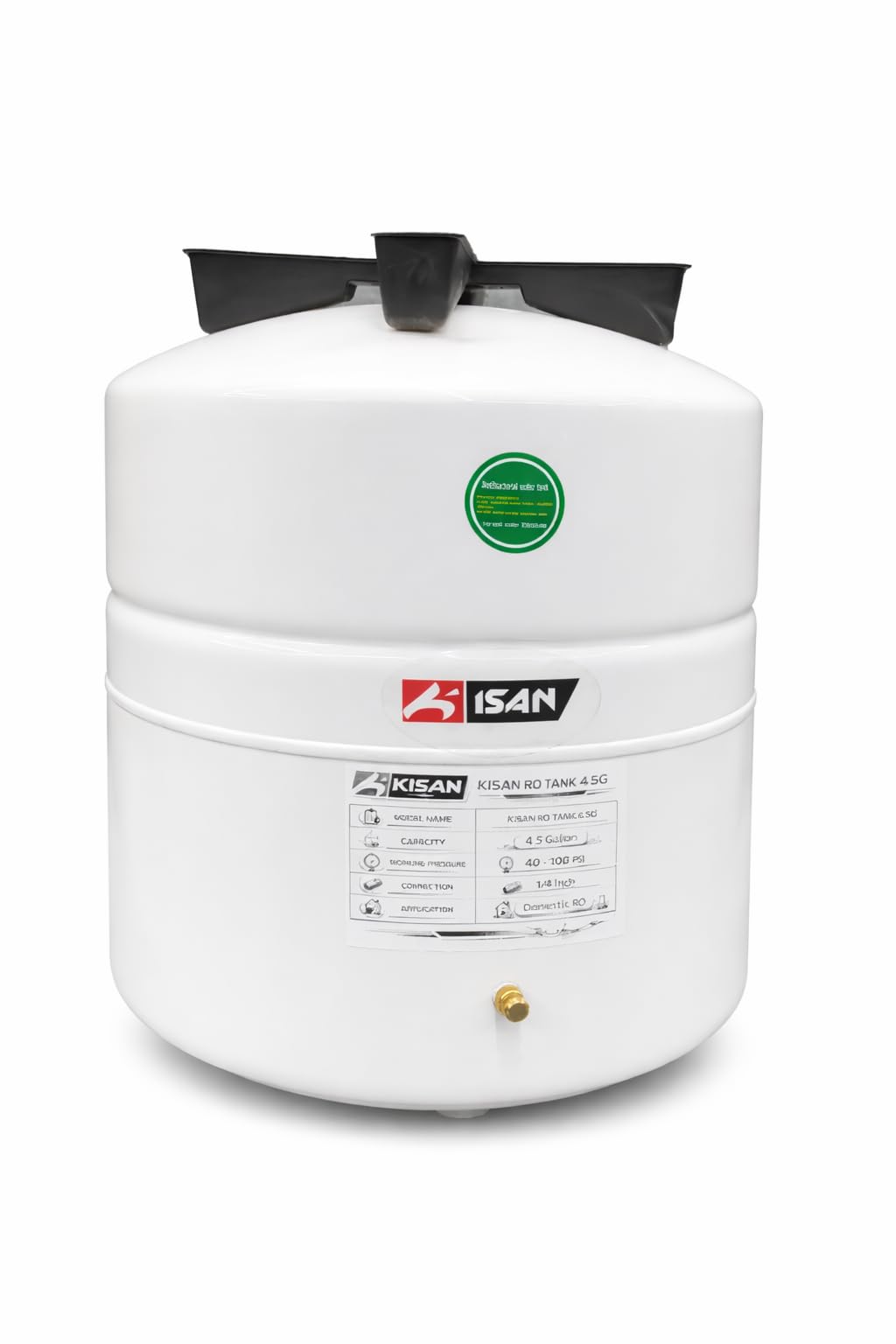 Kisan 4.5 Gallon Reverse Osmosis Water Storage Tank – Food Grade Pressurized Water Tank for Under-Sink RO Systems – 1/4" NPT Connection-image-45