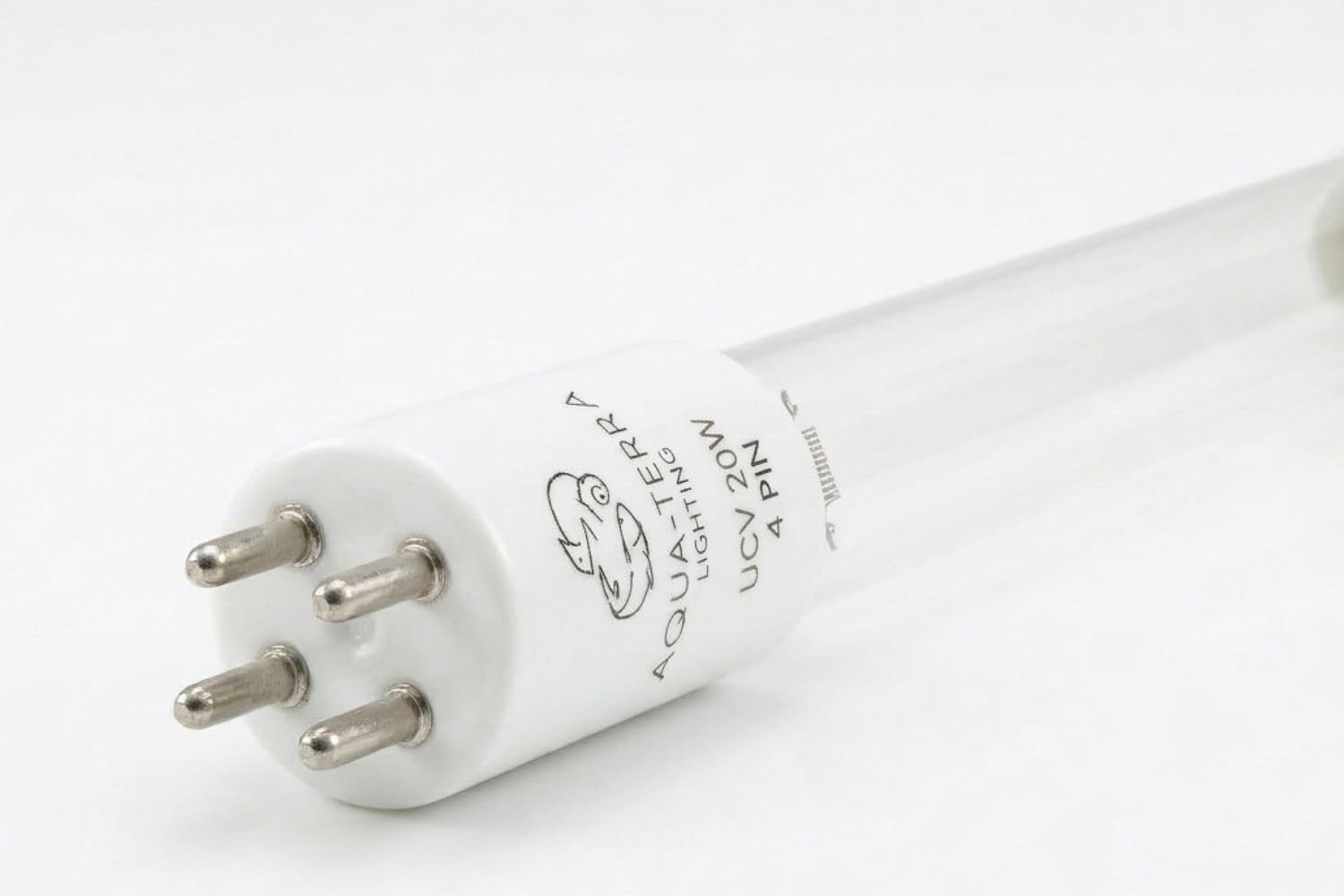 Aqua-Terra - Tubo lineare UVC da 20 W, ricambio per lampada sterilizzatore UV per laghetto, 4 pin, attacco singolo, adatto a PF8000 e filtri UVC simili, per acqua e controllo delle alghe