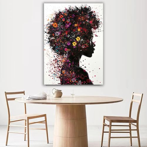 Tableau moderne pour grand mur vide avec cette toile de peinture de portrait