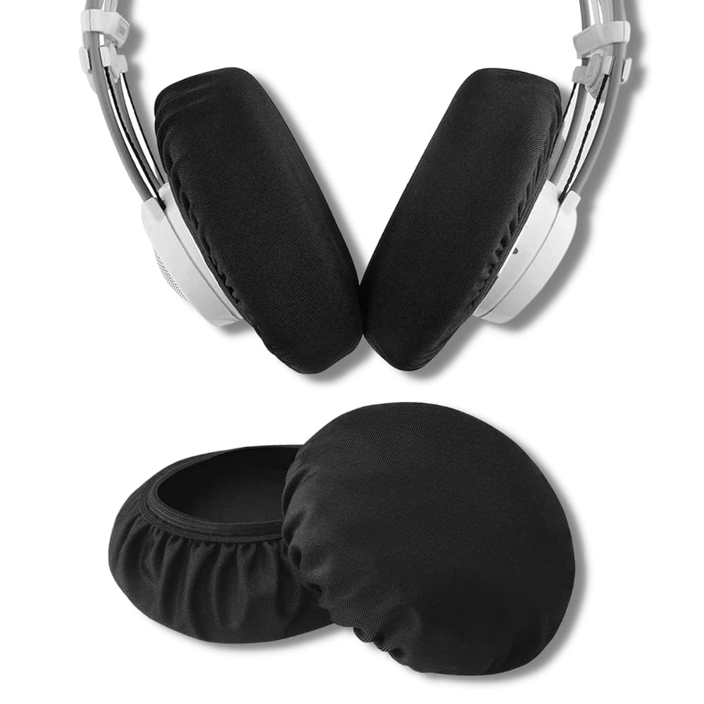 Crysendo Headphone Ear Cushion Cover for Audio Technica, Son-y, JBL, AKG Headphones | Protectors for 9-12cm Earpads | Stretchable Fabric Ear Cushion Sweatproof Ear Pad Cover (Large - 2 Pair) (Black)-image-11