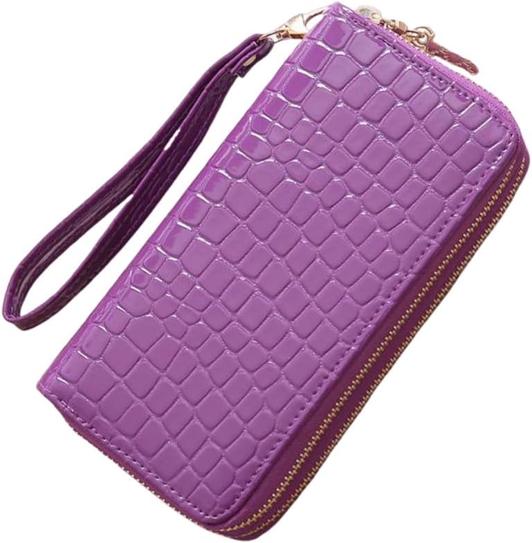 [SAMEZA] 女性用財布 ダブルジップ財布 パープル