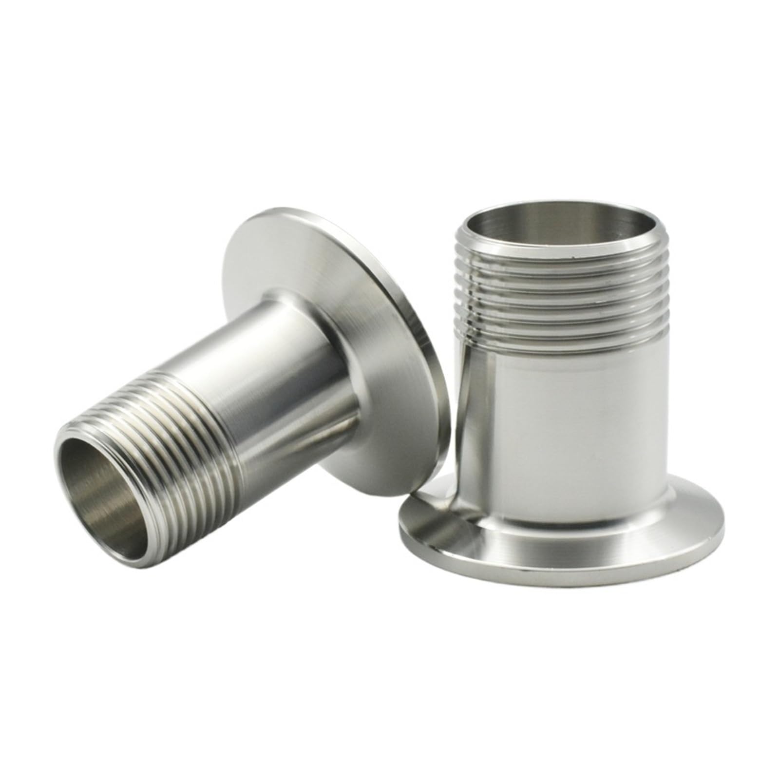 Conexión de tubería de tres abrazaderas con manguito de rosca externa DN8-DN50, adaptador de acero inoxidable SS304/316 de 1/4"-2" con tres abrazaderas(SS316L,11l4inch Ferrule64)