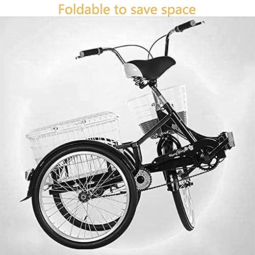 Bicicleta triciclo plegable DINNA de 16 pulgadas para adultos, monocarga, con canasto grande y timbre, para recreo, compras y ejercicio miniatura 4
