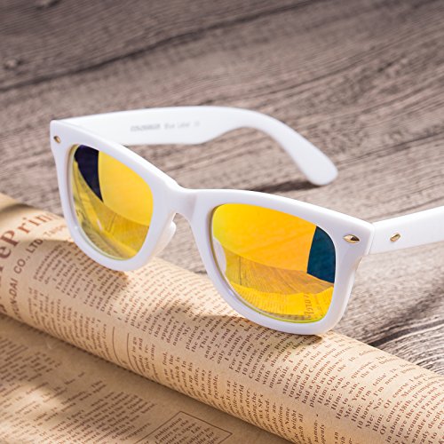 COLOSSEIN Retro Classic Fashion Sunglasses for Women,Rivet Trim Square Frame,FDA Standard UV4004