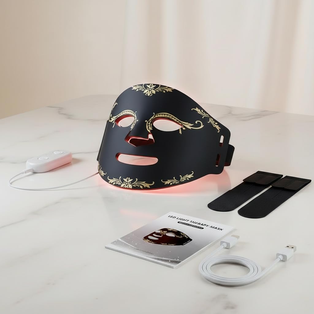 Firmosa Red Light Therapy Mask, LED Mask Light Therap 660nm and 850nm Combination Wavelength, Wireless Portable LED Light Therapy Masks