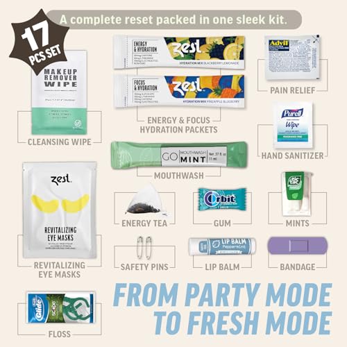 Hangover Kit Deluxe XL – 17pc Pre-Filled Premium Bags – 21st Birthday Gifts for Her, Bachelorette Party Supplies, Girls Weekend Favors, Wedding Recovery Must-Haves, Trip Celebration Essentials - Image 6