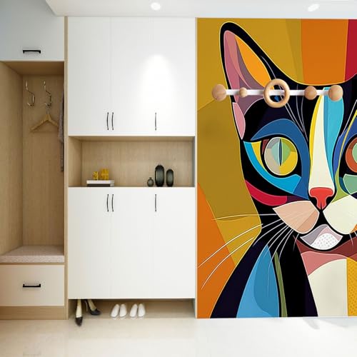 Papier peint panoramique chat coloré pour décorer le mur du salon - 5