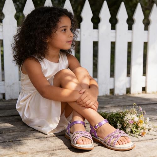 Image of Girls Dress Sandals Comfy Hook and Loop Summer Shoes for Toddlers