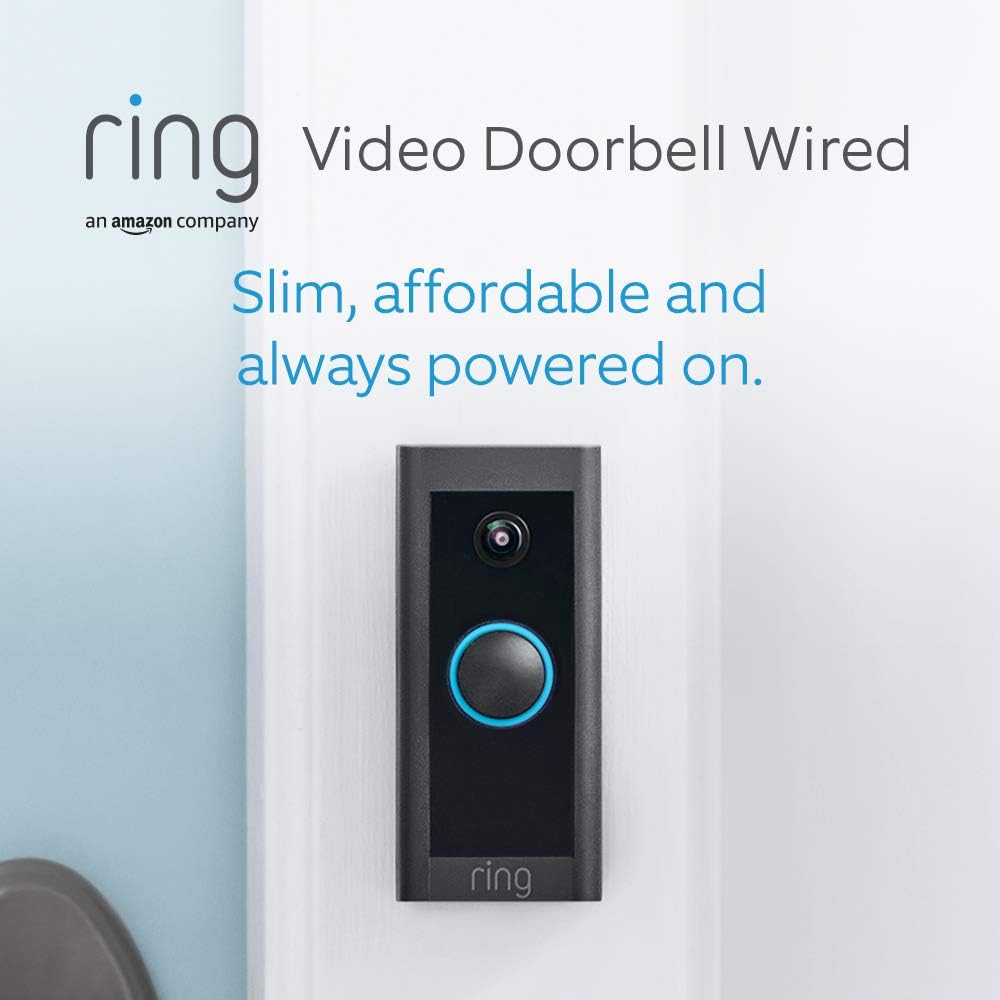 Certified Refurbished Ring Video Doorbell Wired by Amazon|Doorbell Security Camera-1080p HD Video,Advanced Motion Detection,wired(existing doorbell wiring required)|30-day free trial of Ring Home