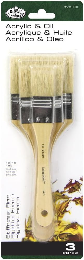 Royal and Langnickel White Bristle Large Area Brush - Pack of 3