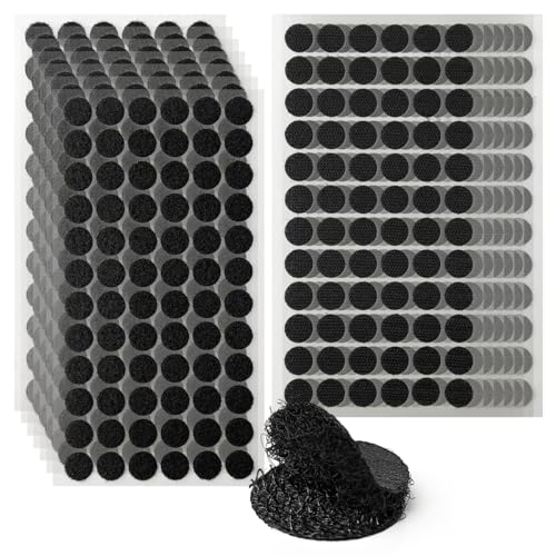 Image of 1008 Pcs (504 Pairs) 0.59inch Diameter Hook and Loop Fastener Self Adhesive Dots, Excellent Grip, Small Circle Dots Stickers Tapes,for Sewing, Crafting,DIY,Wall Adhesive Strips