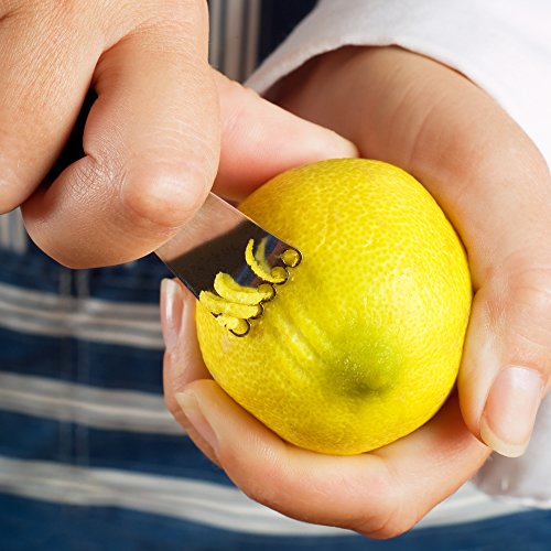 image for Jenaluca Channel Knife Lemon Zester and Squeezer Bartending Tools Gift