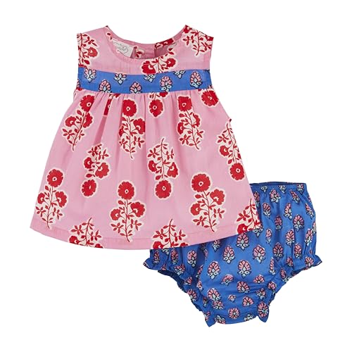 Pinafore floral rose bébé Mud Pie robe douce pour souvenirs précieux