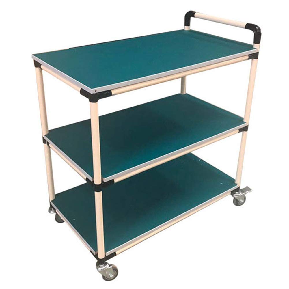 Carrello Mobile Portatile Multifunzionale, Carrello Multiuso Di Grande Capacità a 3 Ripiani, Carrello per Materiali Commerciali con Manico per Ruote Grandi da 5 Pollici, per Magazzino/Garage /