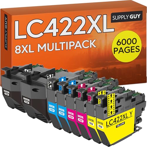 Supply Guy LC422XL Druckerpatronen kompatibel mit Brother LC422 LC422VAL Patronen passend für MFC-J5340DW MFC-J5740DW MFC-J6540DW MFC-J6940DW Multipack 8 Tintenpatronen