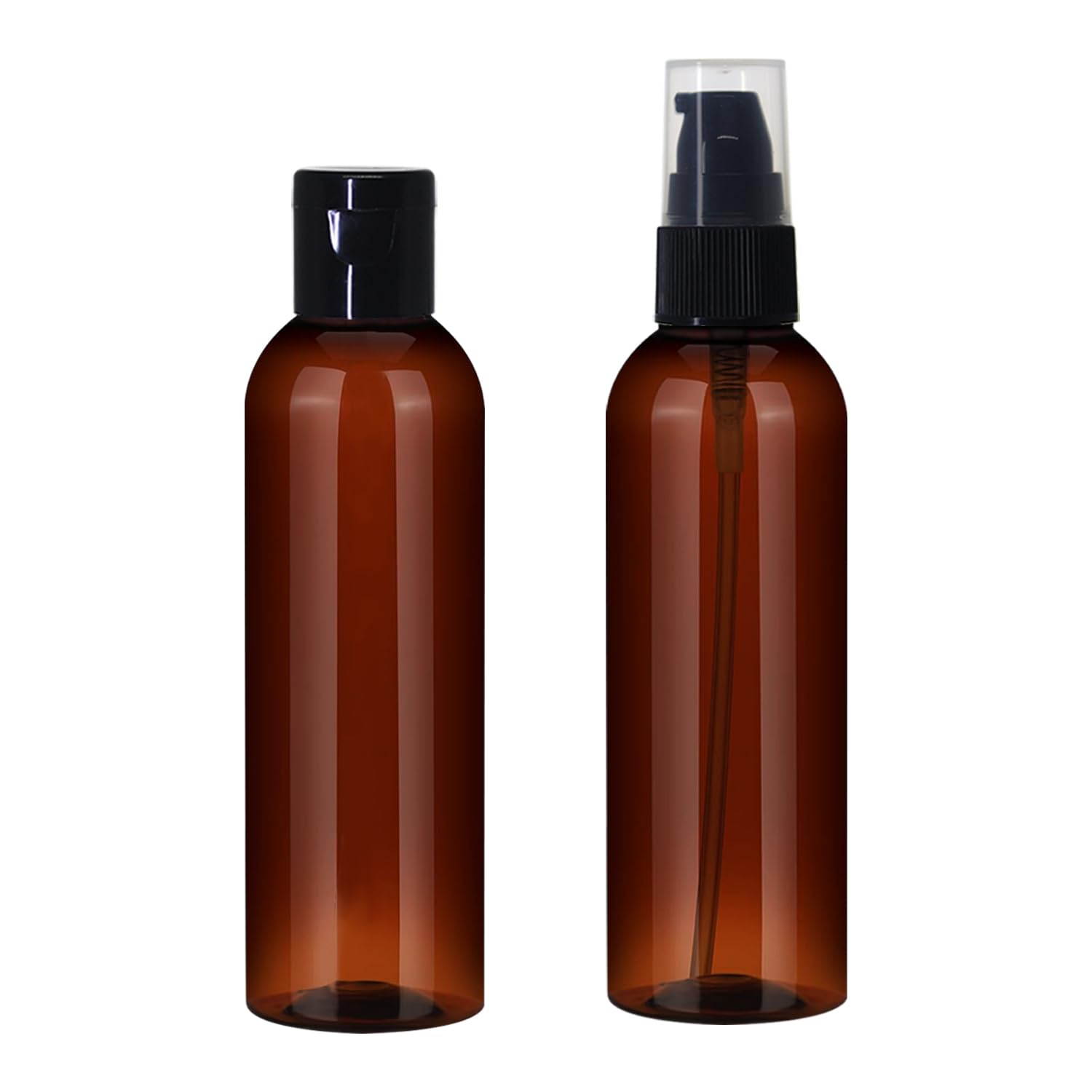 nsb herbals Combo Of 2-100 ml Amber Plastic Empty Black Flip Top Cap + Black Serum Bottle Container For Sanitizer, Perfume, Rose Water, Travel, Other Diy Products, Refillable Reusable-image-47
