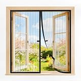 Zanzariera Magnetica per Finestra 90x110cm Nero – Tenda Antizanzare, Chiusura Automatica, Rete Fine Anti Insetti, Facile Installazione, per Balcone, Soggiorno, Terrazza