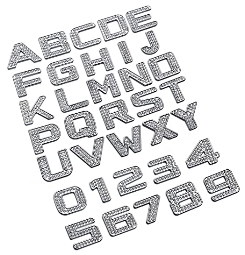 LZLRUN Automotive Custom Bling Bling Crystal Diamond Metal Letters Emblem Badge Kit (Silver)