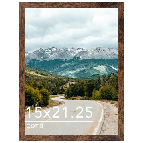 QOTIB Wood 15x21.25 Puzzles Frame Deep Brown for Wall Hanging 15 x 21.25 Picture Frame Poster Photo Frame for Wall Horizontally or Vertically Deep Brown 1 Pack
