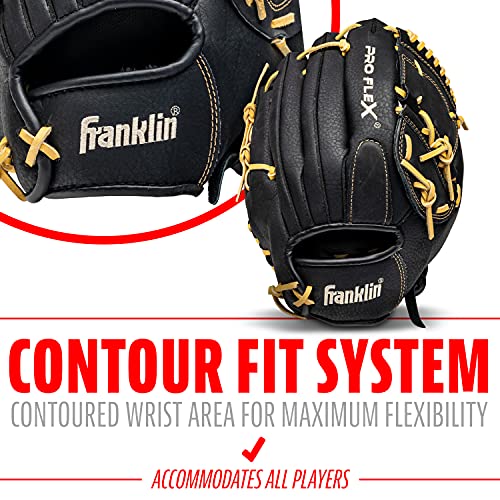 Franklin Sports Pro Flex Right Hand Throw Glove, 12-Inch, Black/Brown - image 5