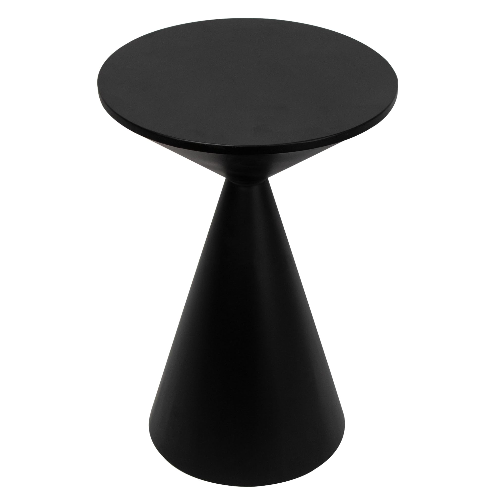 Mesa de bebida pequeña, mesa redonda de Martini, mesa auxiliar de tambor, mesa de acento de metal, para sala de estar, dormitorio, negro 6