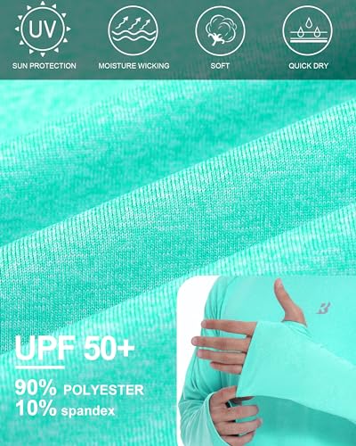 Roadbox UPF 50+ Mens Long Sleeve Fishing Shirts, Sun Protection Athletic Hoodies with Pocket, Outdoor Running Rash Guard4