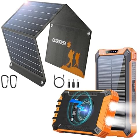 GOODaaa 30W Solar Panel Plus 36000mAh Solar Power Bank Cover