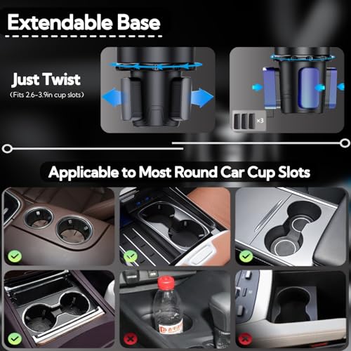 Portavasos Expansor Automotriz Ajustable 2 en 1 miniatura 3