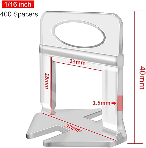 Miniatura 2 de DGSL Sistema de nivelación de azulejos, 400 piezas separadores de azulejos clips de herramientas de azulejos de 116 pulgadas, herramientas de