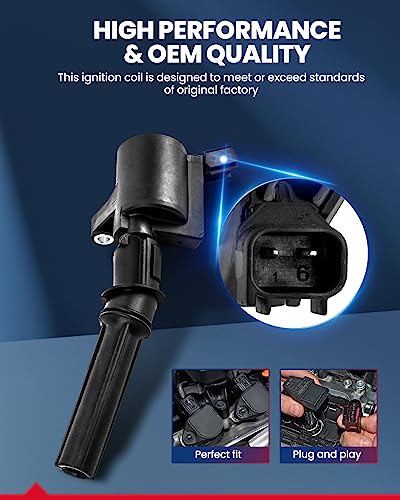 Image of KAX Ignition Coil Pack Fit for Ford F-150 2000-2010 4.6L | F-150 1997-2003 5.4L, Expedition 2000-2004, Grand Marquis 1998-2011, F-250 Super Duty 1999-2004 5.4L /6.8L DG508