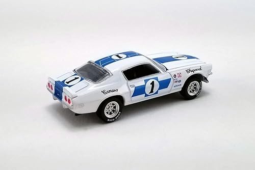 Miniatura 4 de Camión rampa Chevy C-30 1967 con Chevy Trans Am Camaro 1970 #1, blanco y azul - Greenlight 51344-164 escala modelo de coche de juguete fundido a