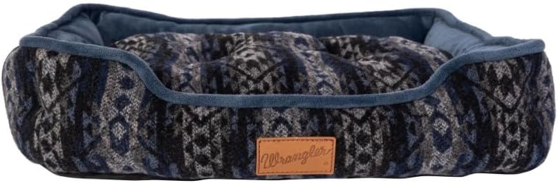 review Wrangler Southwest Blue Cuddler Dog Bed