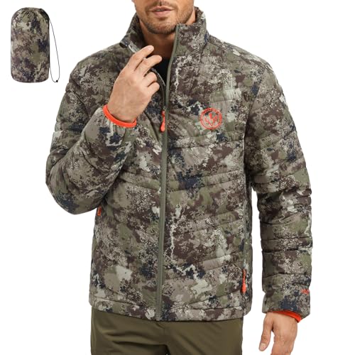 BASSDASH Men’s Puffy Down Jacket 700FP Packable Water Resistant Puffer Insulated Warm Coat for Hunting Fishing Hiking FS49M