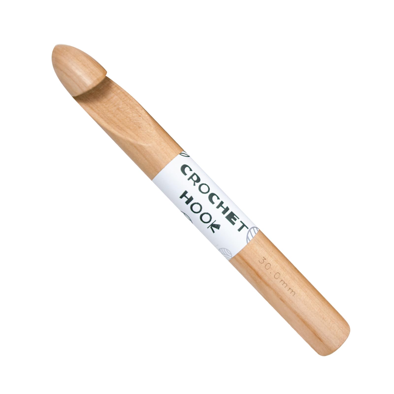 Moidhsag 30Mm Beech Wood Crochet Hook Small Crochet Needle 35Mm Thick Crochet Needle For Weaving Bag Sock Yarn Craft
