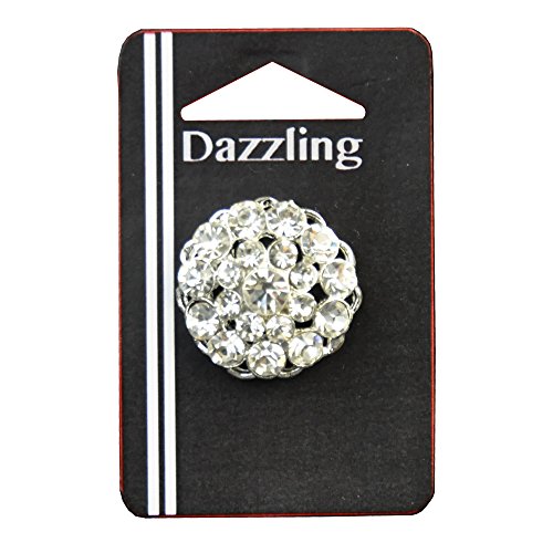 Belagio Enterprises 1-inch Round Rhinestone Button 1 Piece, Silver/Crystal Belagio Enterprises 1-inch Round Rhinestone Button 1 Piece, Silver/Crystal