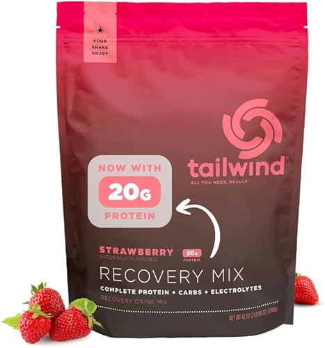 Tailwind Nutrition Mezcla de recuperación, 0.71 oz de proteína completa, carbohidratos y electrolitos, mezcla de bebida en polvo para después del