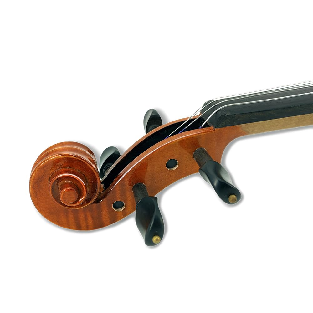 Kit violino 4/4 a 4 corde di fascia alta fatto a mano in acero posteriore e laterale, in legno di abete rosso, tastiera in ebano con custodia e archetto in legno di Brasile (intarsio floreale