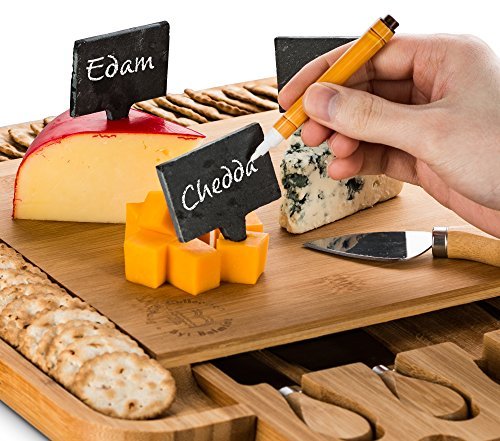 Food-Grade Slate Labels With Markers - 5 Natural Slate Boards And 3 Soapstone Chalk Markers For Cheese Name Tag, Charcuterie Board, Cheese Board Platter, Wedding, Birthday, Cocktail Parties #TOP1