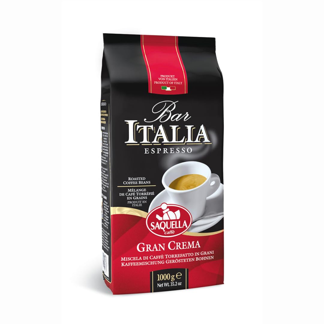 Saquella Bar Italia Espresso Gran Crema beans 1Kg