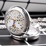 Tiong Pocket Watch Glass Round Retro Quartz Pocket Watch Necklace Pendant Clock,Lucky Charm Birthdays Christmas Gifts for Women Men - Image 5