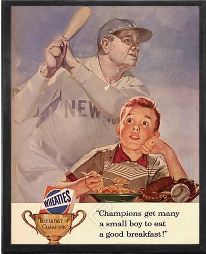 Amazon.de: Eurographics Frühstück Für Champion (Baseball Babe Ruth  Bambino). Wheaties Müsli. Gerahmt Vintage Werbung Reproduktion Poster.  Custom Aus Echtholz Modern Anthrazit Schwarz Rahmen (17 1/8 X 21 1/8)