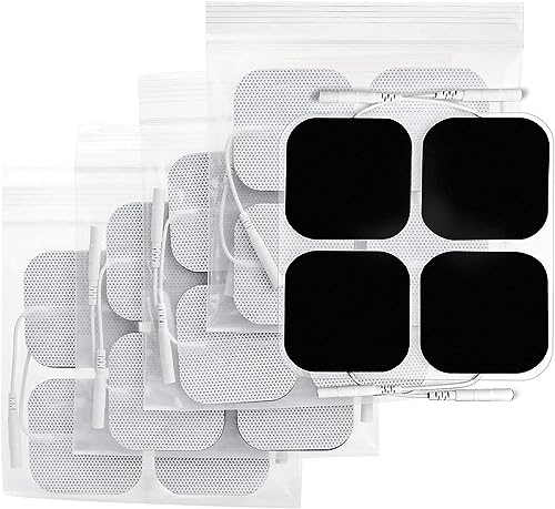 ELDE MEDICAL TENS Elektroden Pads 5x5 cm (40 Stück) Selbstklebende wiederverwendbare Elektrodenpads mit 2 mm Pin Anschluss Ersatzpads kompatibel mit TENS & EMS Geräten mit 2-mm-Pin-Anschluss