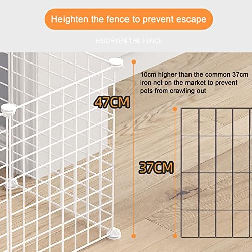 Pet Cages Indoor Enclosure Detachable Metal Wire Kennels Crate Large Extra Exercise Place Cage，Indoor Cat Playpen - Easy to Clean Cat Cages & Kennels, Ferret & Dog Crates, Perfect Exercise E