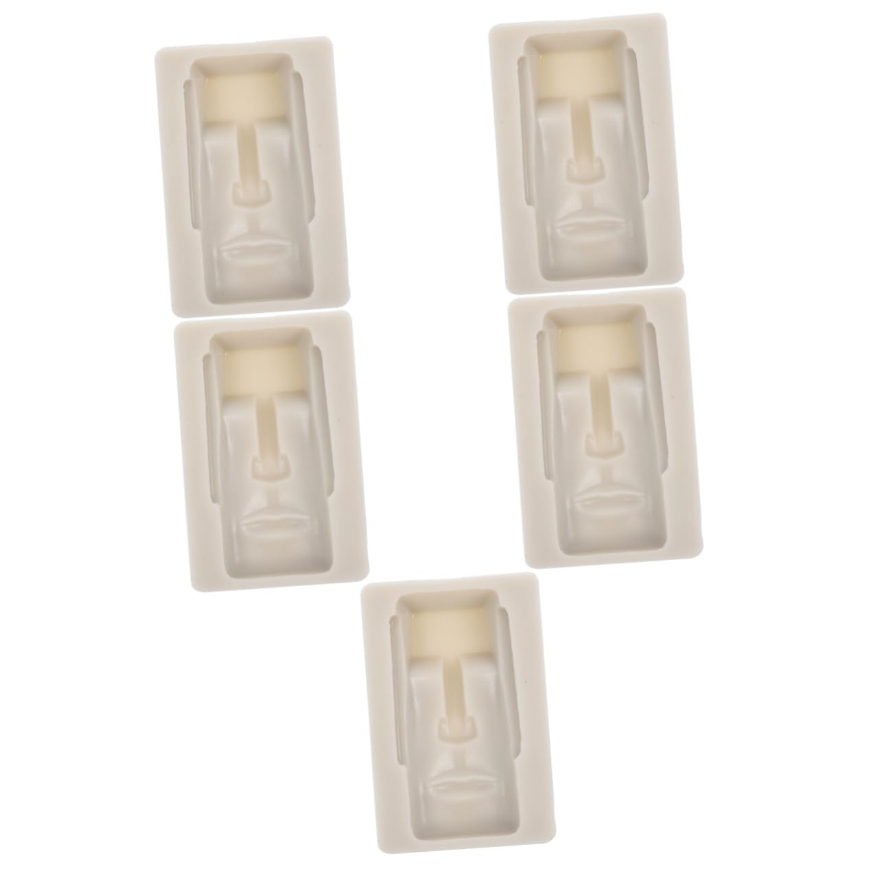 TOPBATHY 5pièces Moule à Chocolat Silicone Moai Moule Décoratif Pour Biscuits Et Gâteaux De Pâques à Fondant Pour Chocolat