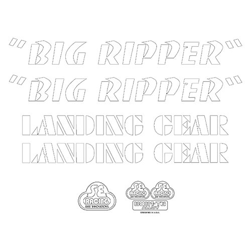 SE Bikes Big Ripper Decal Set Null White