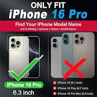 SHIELDON Lederhülle für iPhone 16 Pro 6,3" 5G 2024, Schwarz – Ansicht 2
