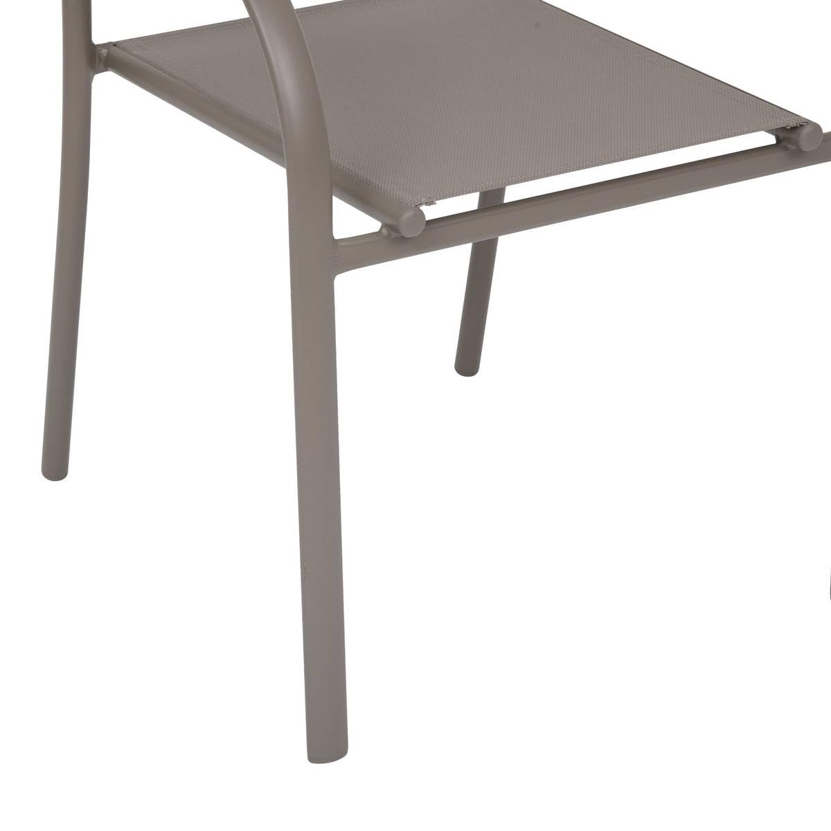 Hespéride - Fauteuil de Jardin Piazza - Couleur Noisette - Aluminium Anti-Rouille - Mobilier d'Extérieur Terrasse Balcon